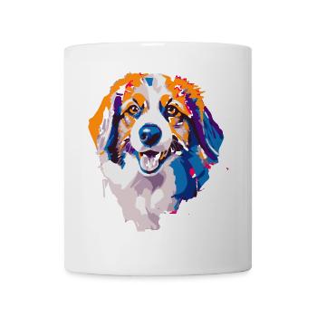 Portrait coloré de chien Pop Art - Mug blanc - blanc - Devant