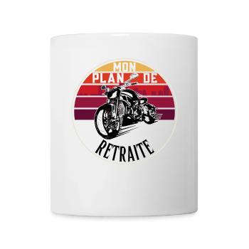 Moto rétro au coucher du soleil - Mug blanc - blanc - Devant