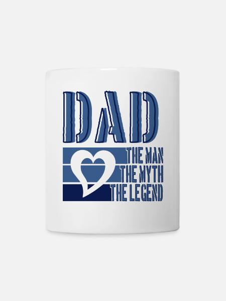 PAPA L'HOMME LE MYTHE LA LEGENDE COEUR BLEU - Mug blanc - blanc