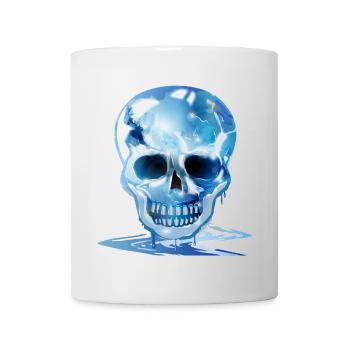 extravaganter schmelzender Totenkopf in Eis Farben - Tasse - Weiß - Vorne