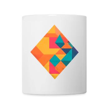 Bunte Geometrie - Tasse - Weiß - Vorne