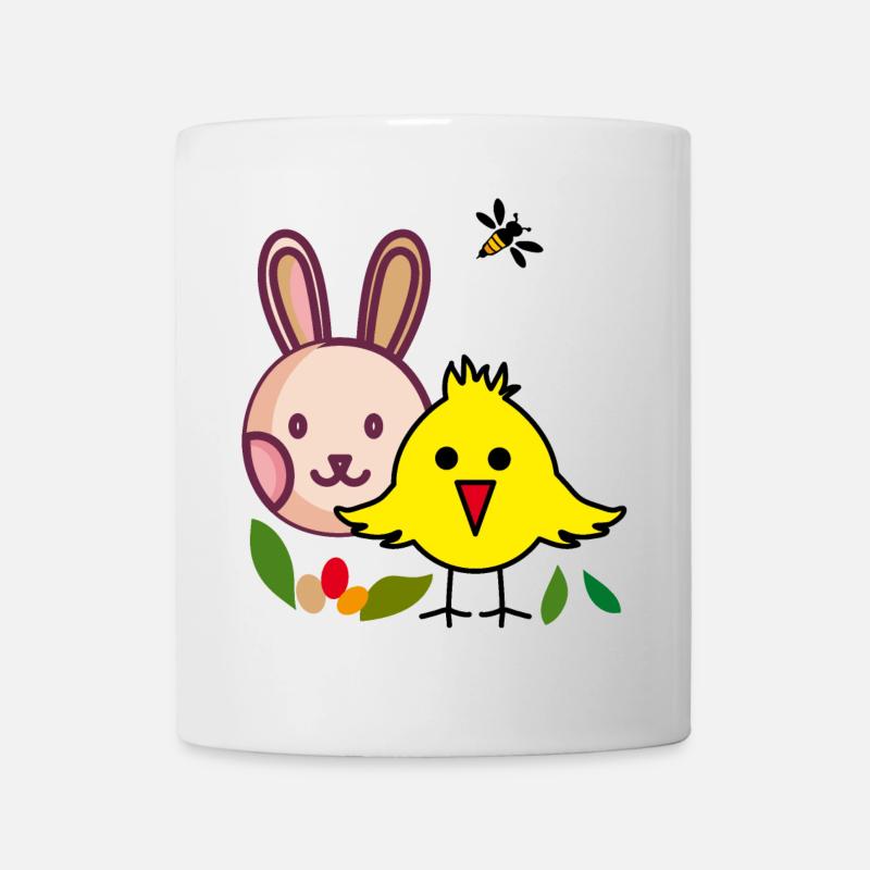 Osterhase und Küken - Tasse - Weiß