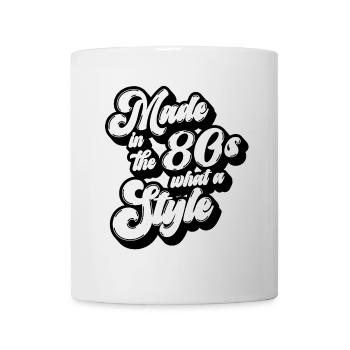 Made in the 80s schwarz weiss - Tasse - Weiß - Vorne