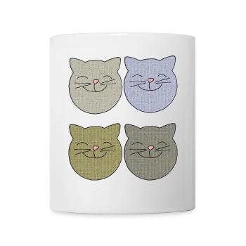 katzen 4er pack - Tasse - Weiß - Vorne