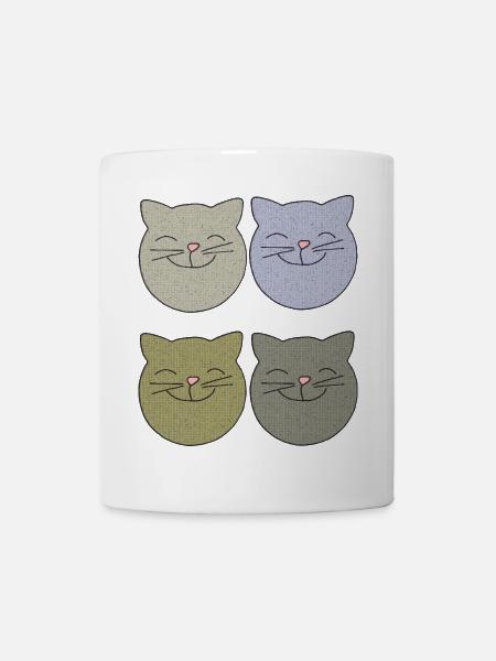 katzen 4er pack - Tasse - Weiß