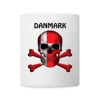 Skull Jolly Roger Pirate Flag Danmark R6Z - Mug - white - Front
