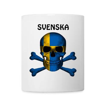 Skull Jolly Roger Pirate Flag Svenska R6Z - Mug - white - Front