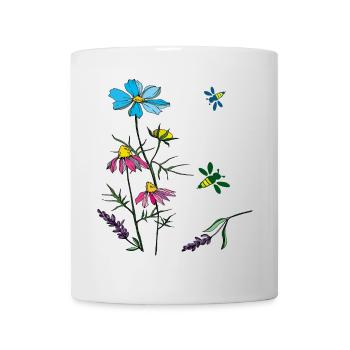 Herbs, chamomile, bees - Mug - white - Front