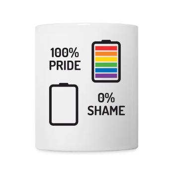 Pride Month - 100% Stolz, 0% Scham - Tasse - Weiß - Vorne