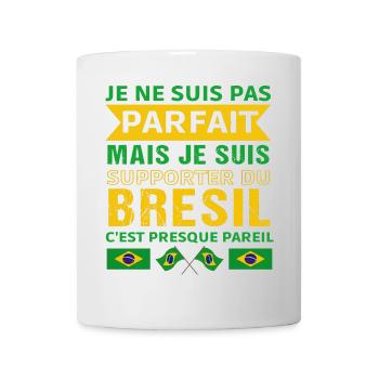 Supporter du Brésil cadeau supporter brésilien - Mug blanc - blanc - Devant