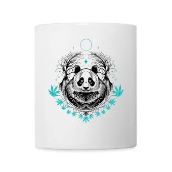 Panda Pandabär Tattoo mit Bambus - Tasse - Weiß - Vorne