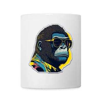 Gorilla mit Sonnebrille - Tasse - Weiß - Vorne