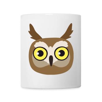 Eulen-Kopf – niedliche Tier Illustration - Tasse - Weiß - Vorne