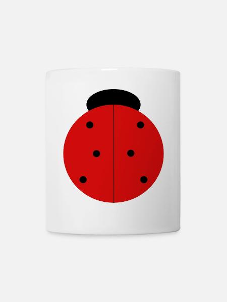 Rote Marienkäfer mit Mitessern - Tasse - Weiß