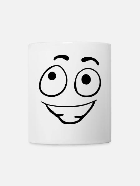 Fröhliches Augenlächeln Grafik - Tasse - Weiß