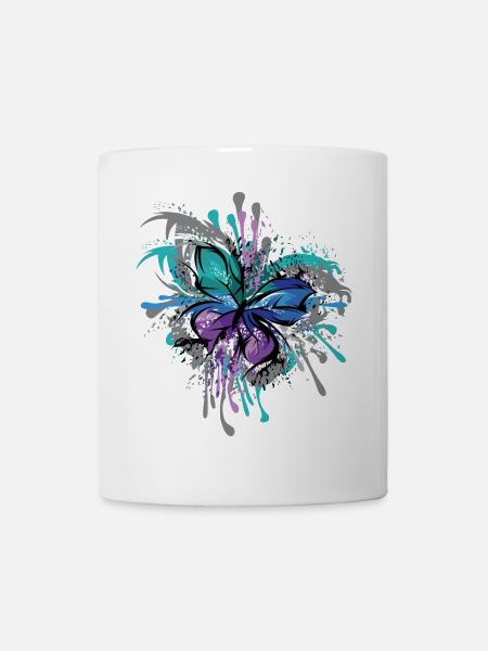 Symbole papillon Illustration Blast Colors - Mug blanc - blanc