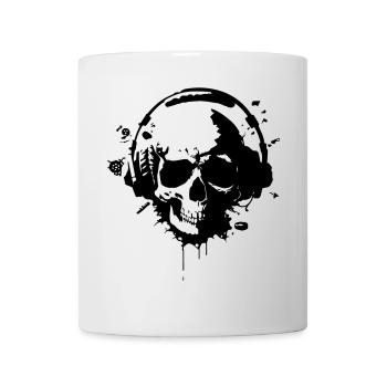 Totenkopf mit Helm (Gamer-Schädel) - Tasse - Weiß - Vorne