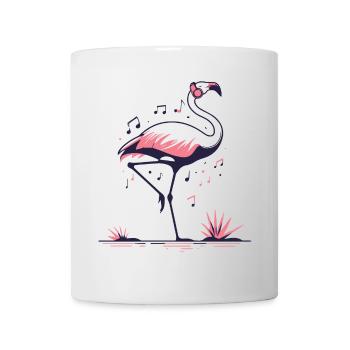 Flamingo Beat in Sunset Pink - Mug - white - Front