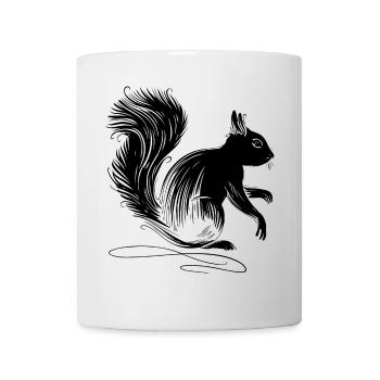 Eichhörnchen Tier Silhouette - Tasse - Weiß - Vorne