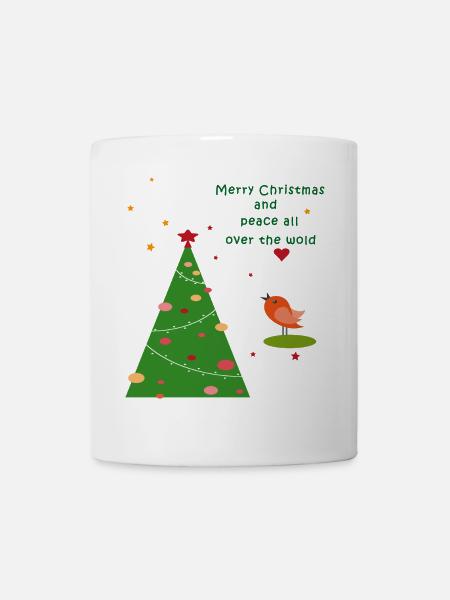 Merry Christmas Peace - Tasse - Weiß