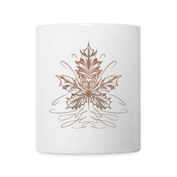 Ahornblatt Blatt Laub Herbst - Tasse - Weiß - Vorne