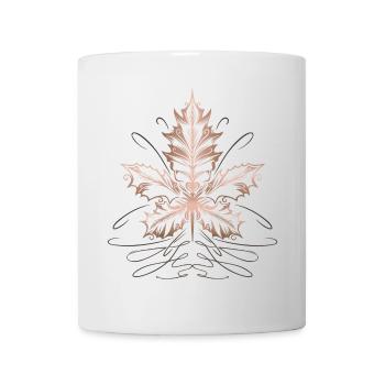 Ahornblatt Blatt Laub Herbst - Tasse - Weiß - Vorne