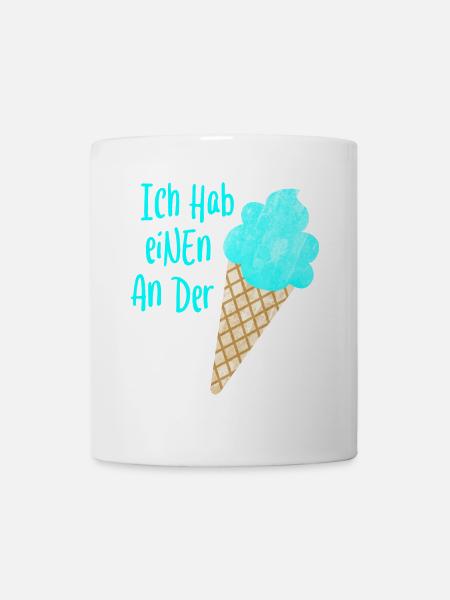 Einen an der Waffel coole Sprüche Eis Sommer Fun - Tasse - Weiß