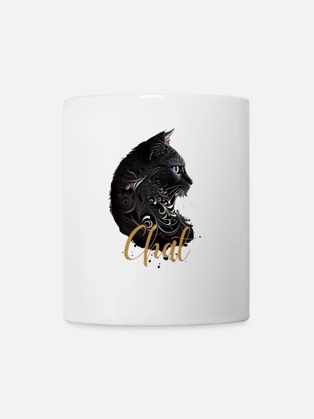 Katzenmama Zier-Schwarzes Gold - Tasse - Weiß