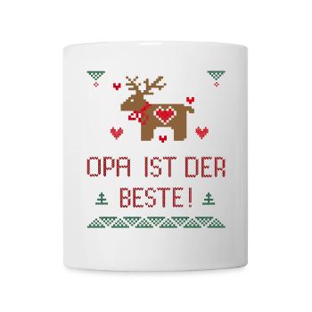 Weihnachten, Opa ist der Beste, Christmas - Tasse - Weiß - Vorne