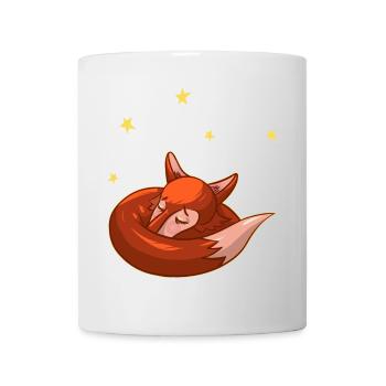 Schlafender Fuchs unter den Sternen - Tasse - Weiß - Vorne