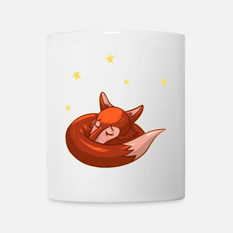 Schlafender Fuchs unter den Sternen - Tasse - Weiß