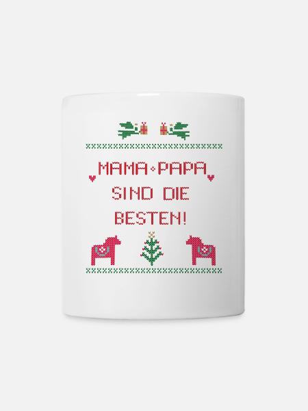 Weihnachten, Mama und Papa sind die Besten - Tasse - Weiß