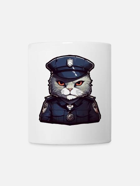 Chat de police - Mug blanc - blanc