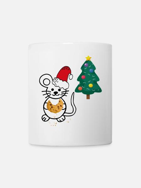 Weihnachten, Tannenbaum, Maus - Tasse - Weiß