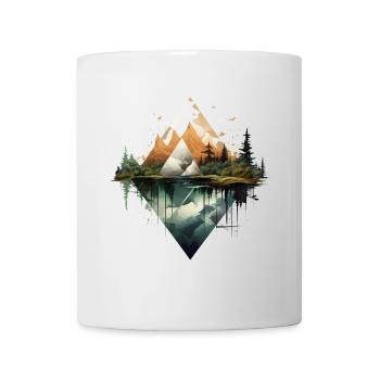 Geometric Mountains and Reflections - Mug - white - Front