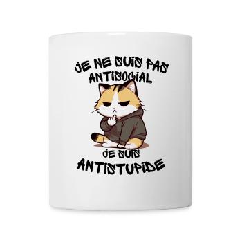 Chat Rebelle Hoodie Grinçant - Mug blanc - blanc - Devant