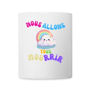 Nuage Arc-en-Ciel Mignon et Mordant - Mug blanc - blanc - Devant