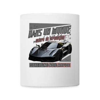 Dans un monde de vitesse automobile - Mug blanc - blanc - Devant