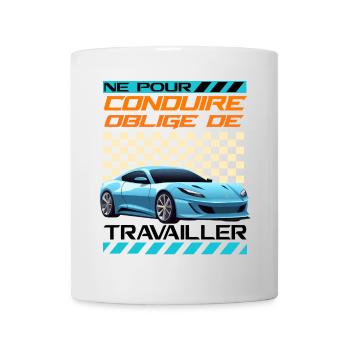 Voiture sportive néon rétro racing - Mug blanc - blanc - Devant