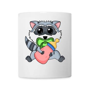 Baby Waschbär Motiv - Tasse - Weiß - Vorne
