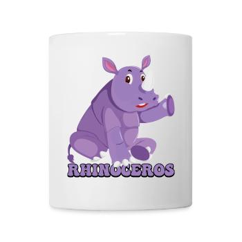 Lila Nashorn Cartoon Charm - Tasse - Weiß - Vorne