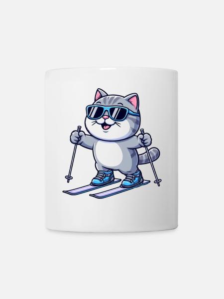 Ski britannique à poil court (Shorthair Skiing) Hiver - Mug blanc - blanc