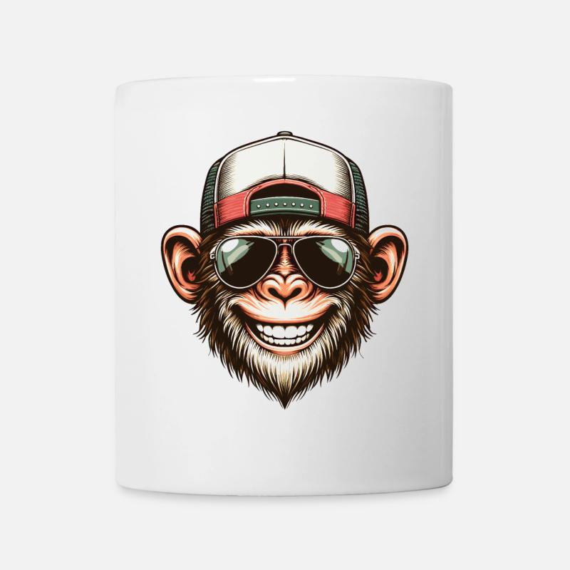 Lustiger Affe - Tasse - Weiß
