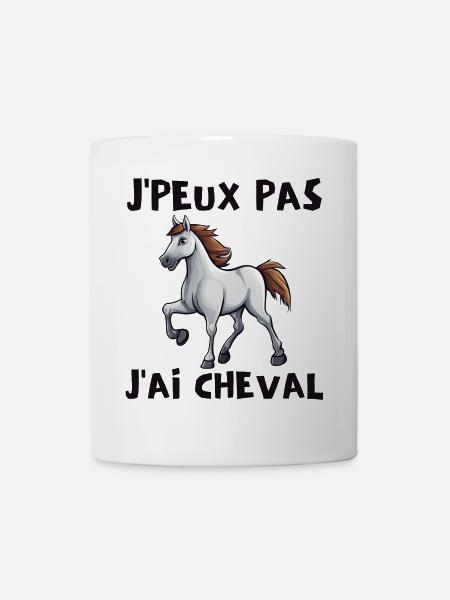 cheval, cavalier, passionné de chevaux - Mug blanc - blanc