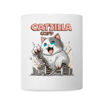 Catzilla Chat Drôles d’animaux - Mug blanc - blanc - Devant