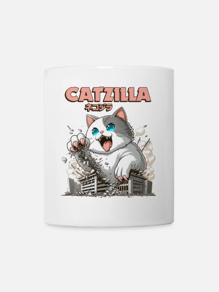 Catzilla Cat Funny Animals - Mug - white