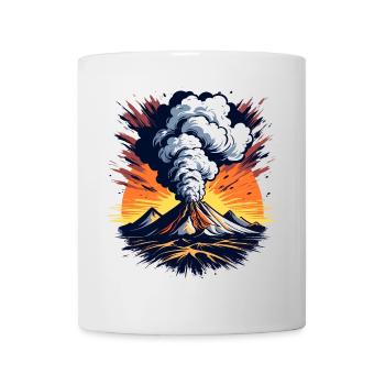 Volcanic eruption, eruption with ash cloud and lava - Mug - white - Front