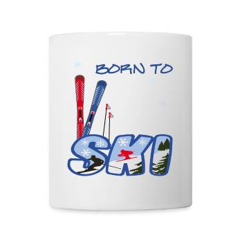 Born to Ski, Wintersport - Tasse - Weiß - Vorne