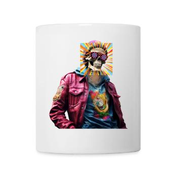Skull With Pop Art - Mug - white - Front