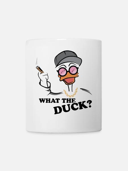 Qu’est-ce que le canard drôle canard gangster dictons drôles - Mug blanc - blanc